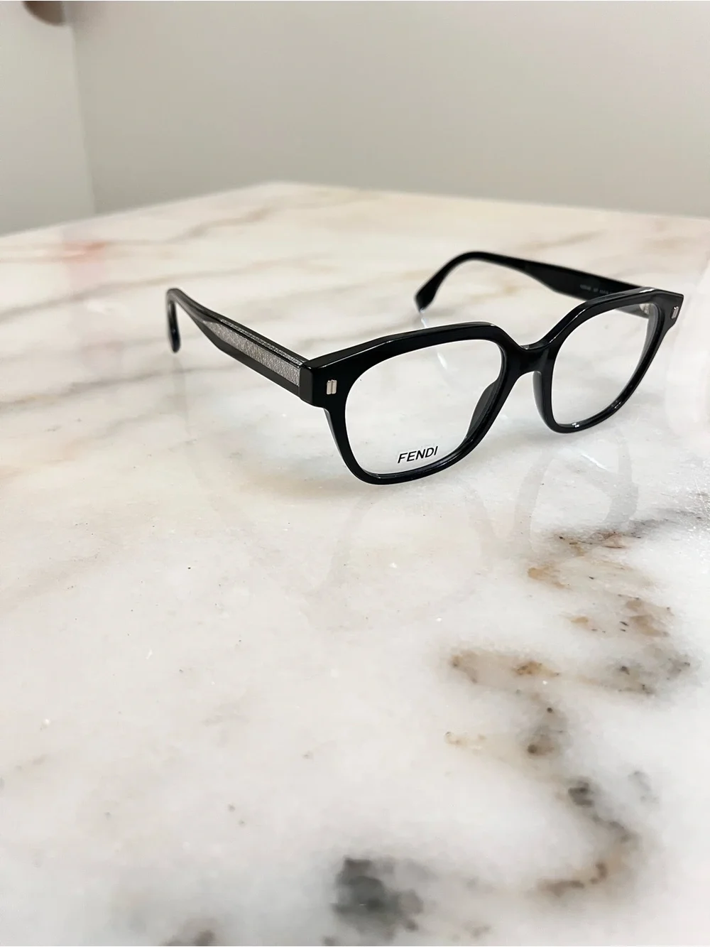 Fendi Kids Black Glossy Acetate Eyeglass Frames